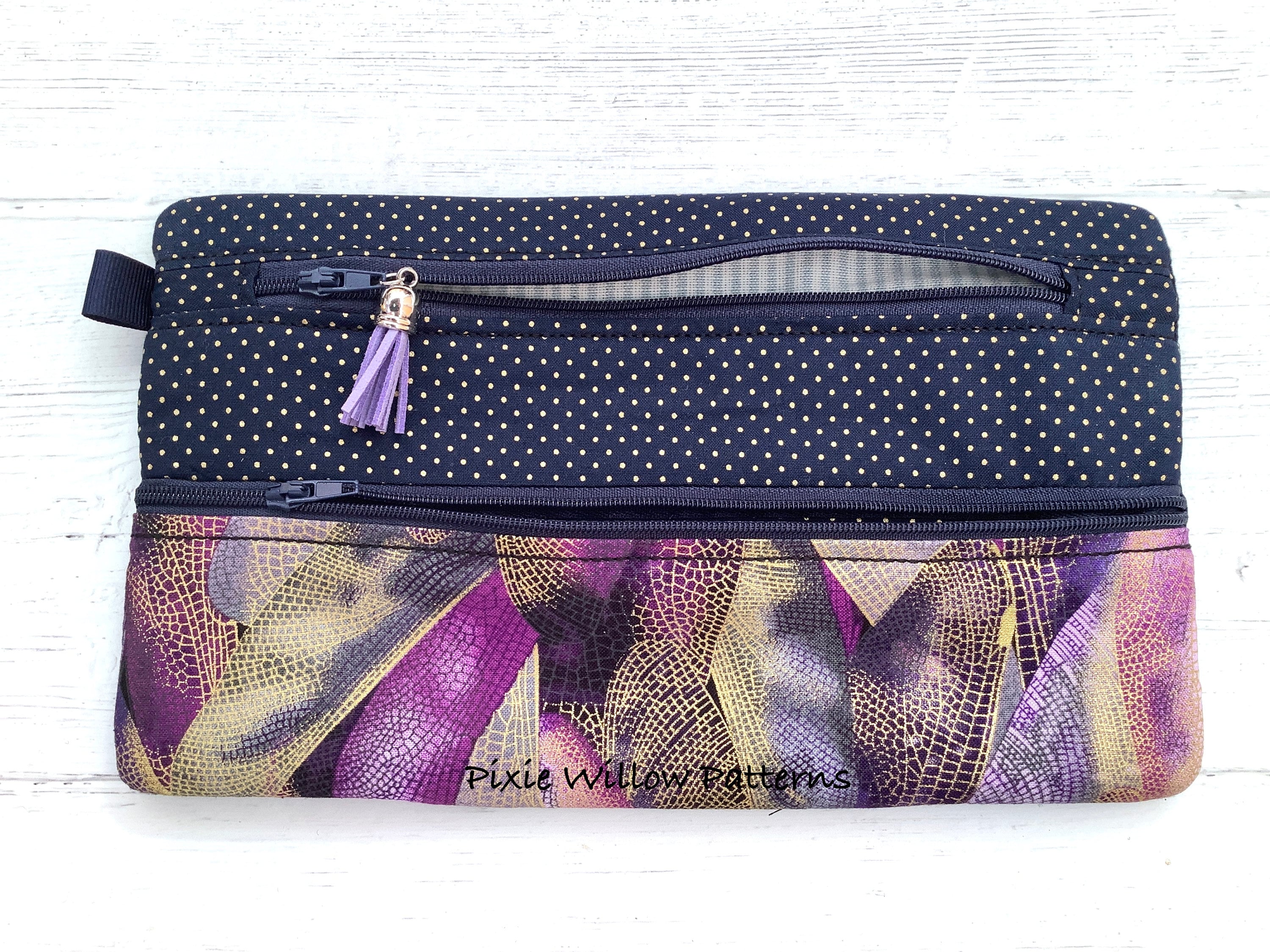 7X4 Double Zipper Zip Around Fabric With Diagonal Pattern 