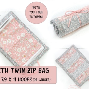 ITH Twin Zip Bag Pattern: Machine Embroidery Design for 7.9x11 Hoops