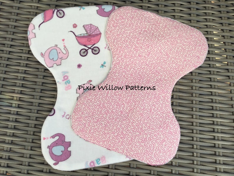 In de hoepel Burp Cloth voor 7.9x11 & 8x12 Hoops. In de hoepel Baby cadeau, machine borduurpatroon door Pixie Willow Patterns afbeelding 8