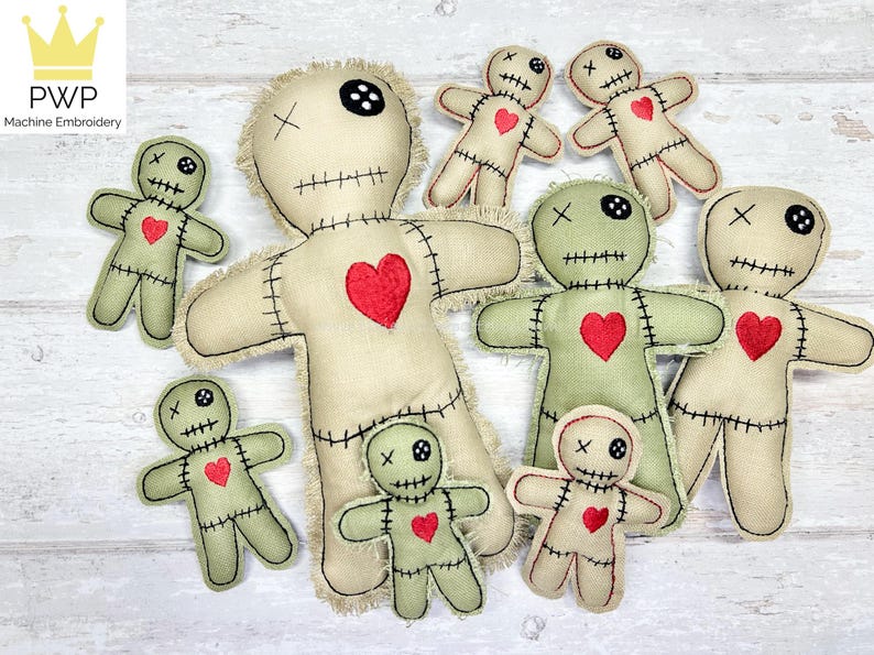 ITH Voodoo Doll Pin Cushion for 4x4, 5x7 and 7x11 Hoops. Machine Embroidery Design. image 7