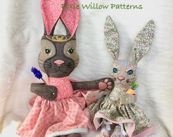 ITH Easter Bunny Rabbit - 5x7, 6x10,7x12 and 9x12. In The Hoop Stuffie Machine Embroidery Pattern by Pixie Willow Patterns