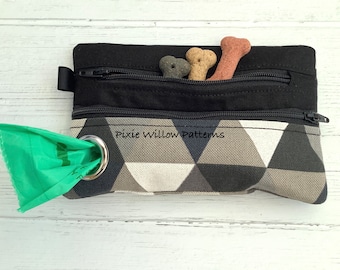 ITH Zippered Dog Poop Bag & Treat Holder. Machine Embroidery Design for 5x7 Hoops