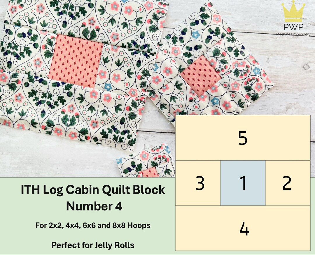 ITH Log Cabin Quilt Block (number4) Machine Embroidery Design - Etsy