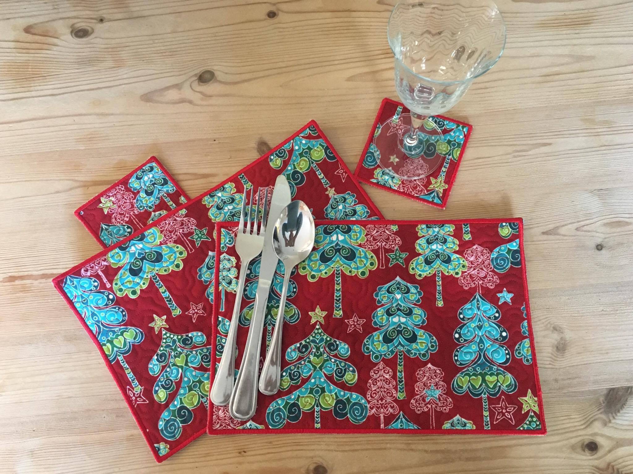 In The Hoop Project ITH Placemats Coasters & Mug rugs. In Etsy