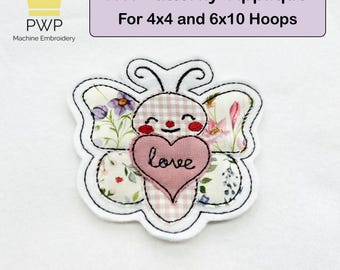 Applique papillon ITH, motif de broderie Machine pour cerceaux 4 x 4 et 6 x 10