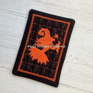 ITH Witch Silhouette Mug Rug Design. In the Hoop Machine Embroidery Halloween Project for 5x7 hoops. image 4