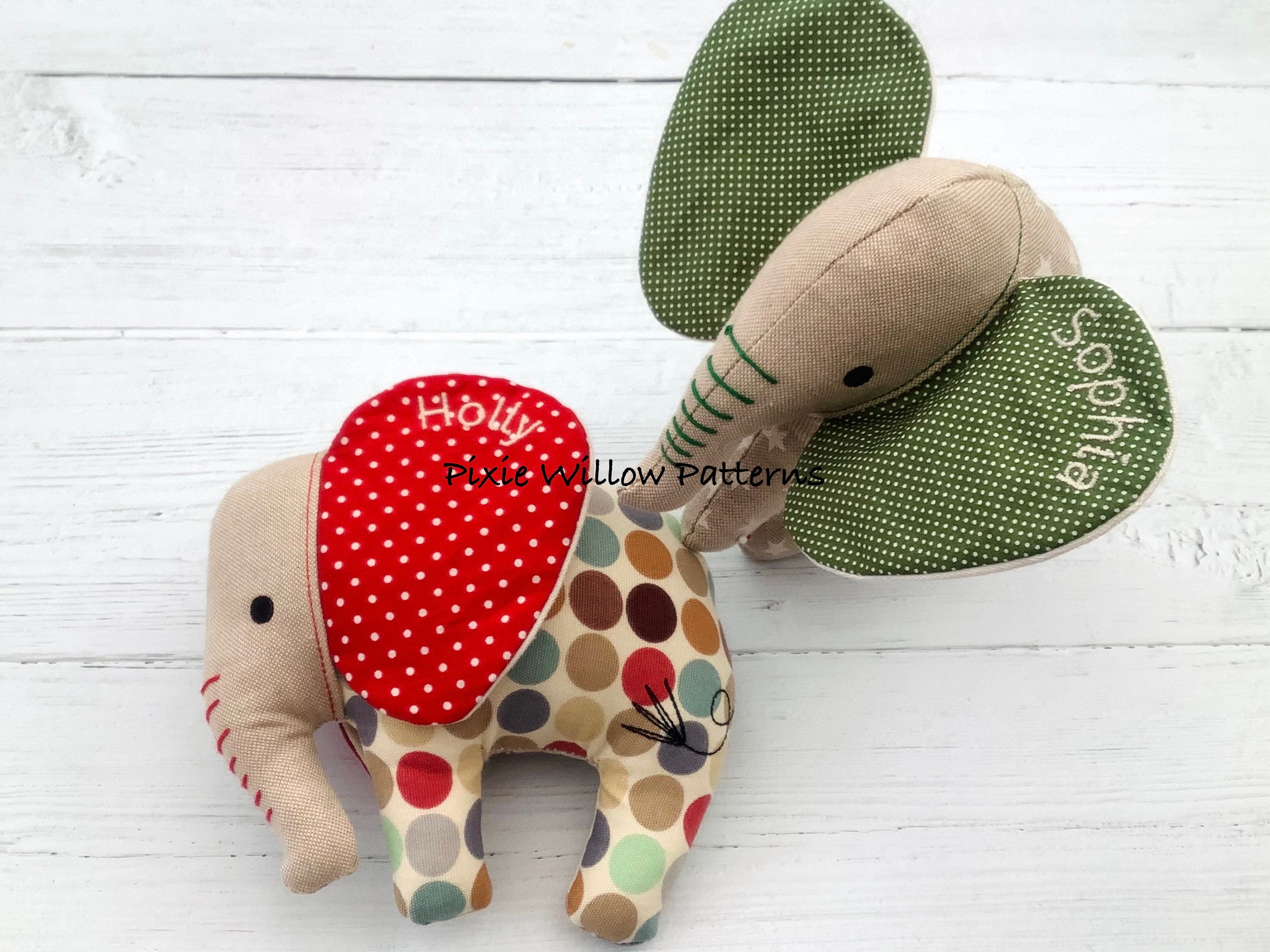 ITH Elephant Stuffie Design. in the Hoop Elephant Pattern for | Etsy
