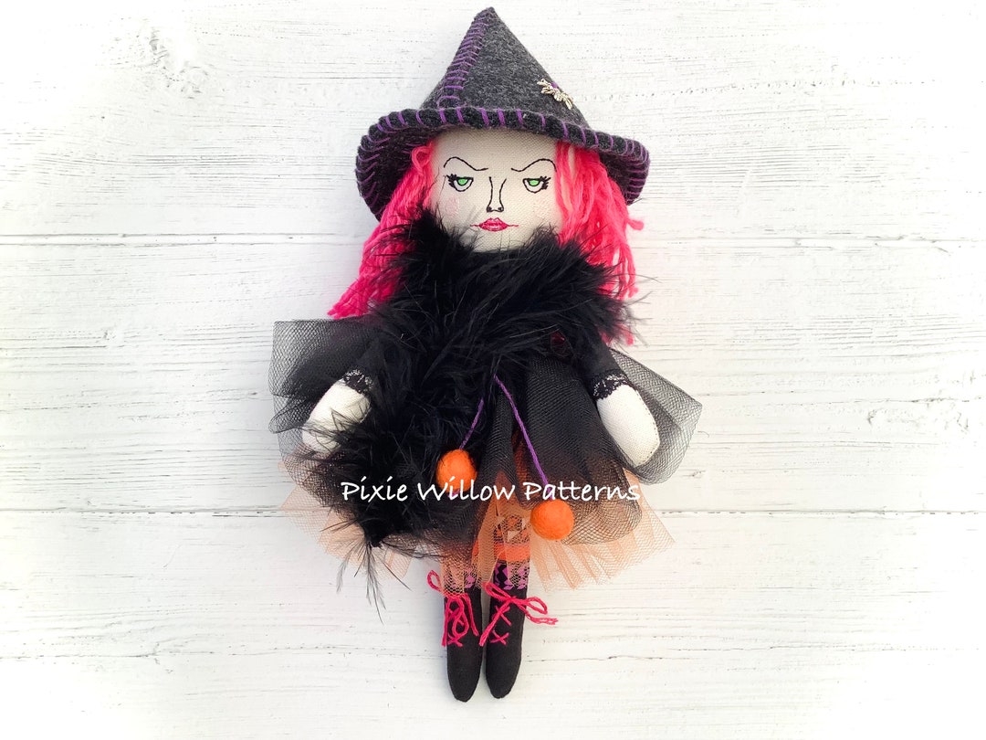 ITH Witch Doll Design. in the Hoop Machine Embroidery Pattern of a ...