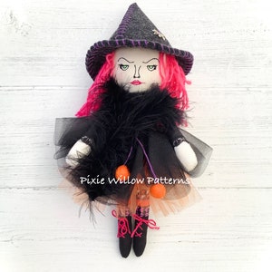 ITH Witch Doll Machine Embroidery Pattern: For 5x7, 6x10 Hoops (Digital Download)