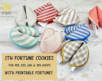 Biscuit de fortune ITH. Motif de broderie machine pour cerceaux 4 x 4, 5 x 5, 6 x 6 et 9 x 9