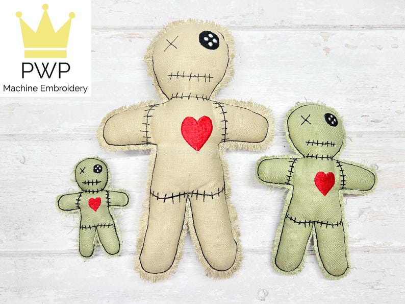 ITH Voodoo Doll Pin Cushion for 4x4, 5x7 and 7x11 Hoops. Machine Embroidery Design. image 6
