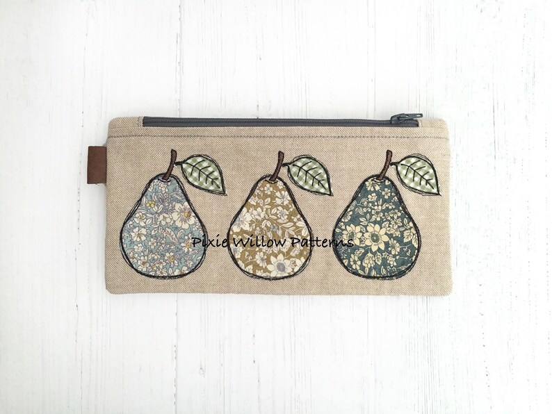 Pear Pouch Pattern ITH Zipper Bag With Pear Applique. Machine Embroidery Pattern - Etsy