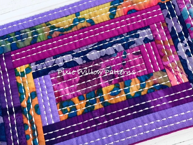 Log Cabin Quilt Block Embroidery Design With Sashiko Stitching for Log Cabin Quilt Block Embroidery Design With Sashiko Stitching for