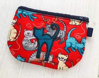 ITH Cat Zipper Bag Pattern, Machine Embroidery Design for 5x7 & 6x10 hoops