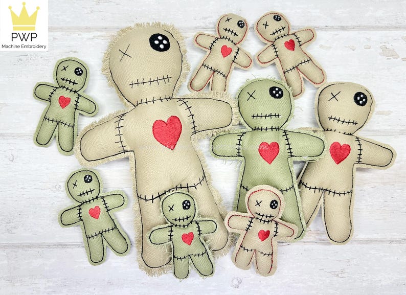 ITH Voodoo Doll Pin Cushion for 4x4, 5x7 and 7x11 Hoops. Machine Embroidery Design. image 8
