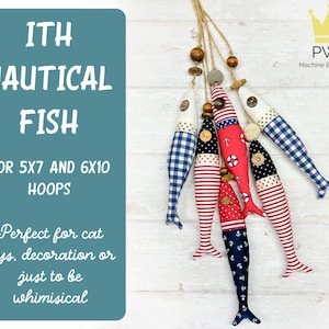 ITH Nautical Fish Stuffie: In-the-Hoop Maschinenstickmuster