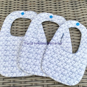 ITH Elephant Baby Bib Pattern. Very ITH hoop baby bib project for hoops = 6x10, 7.9x11 & 8x12