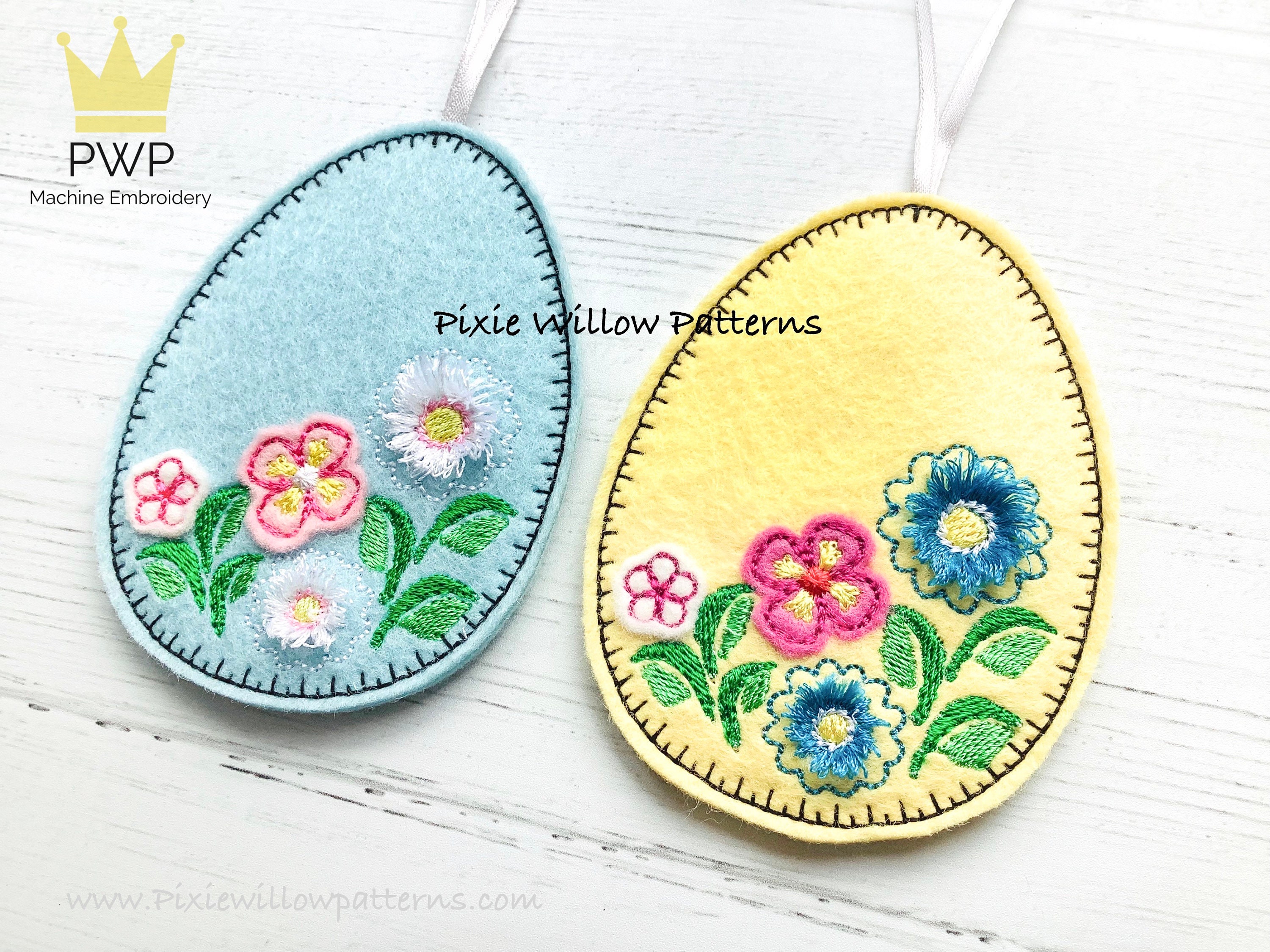 Floral Felt Easter Egg ITH Machine Embroidery Design for 4x4 Hoops - Etsy