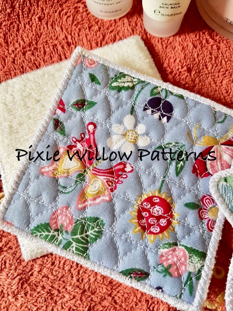 Star /& Square Shapes 4x4 Make-up wipes Machine Embroidery Pattern ITH Reusable Make Up remover Pads In The Hoop Project