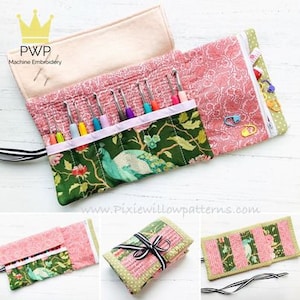 ITH Crochet Hook Roll Pattern: Machine Embroidery Design For 7.9x11 Hoops