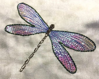 Mylar Dragonfly Applique, Machine Embroidery Design for 4x4 bd 6x6 Hoops