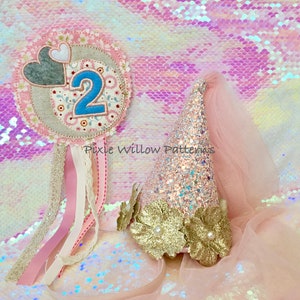 ITH 2nd Birthday Rosette. In the hoop machine embroidery age 2 Birthday Badge by Pixie Willow Patterns