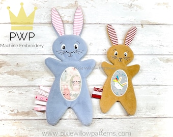 Diseño de bordado a máquina de conejito de peluche: Patrón de edredón para bebé para bastidores de 6x10 y 8x11