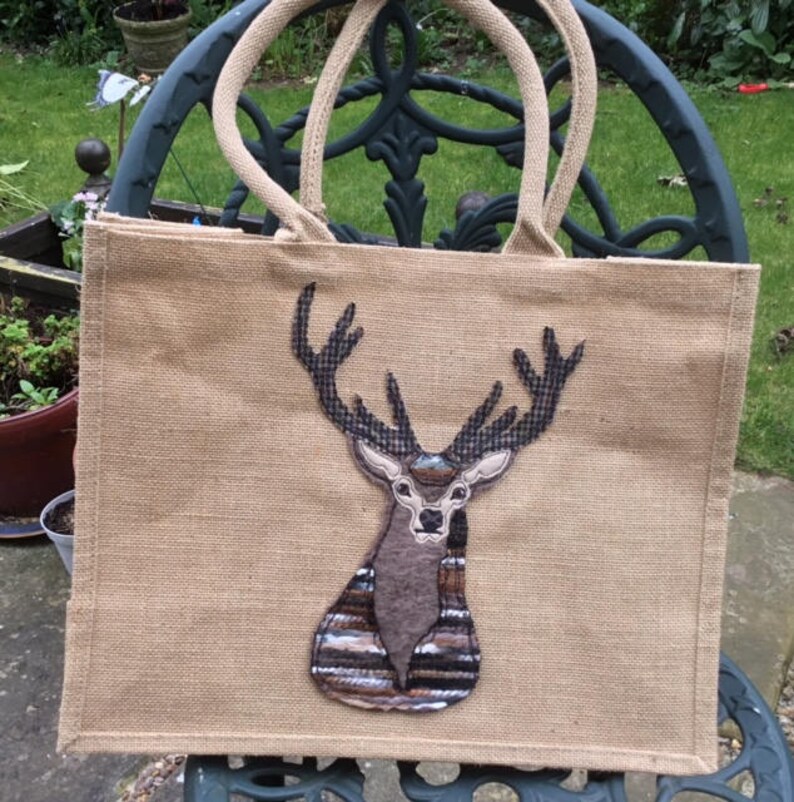 Ith stag machine embroidery design raw edge appliqu sybju  etsy