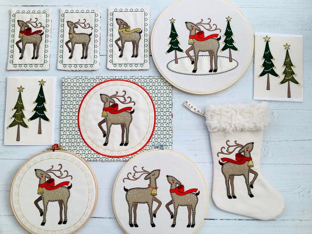 The Complete Christmas Reindeer Set Including Placemats, Mug Rugs