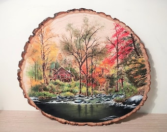 Handburned Custom Pyrography Woodburning Piece on Wood (COLOR) w/ Paint