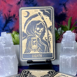 13 | Death Tarot Card | Major Arcana | Mystic Wooden Major Arcana Tarot | Witchy Birch Major Arcana Décor Card | Painted Black