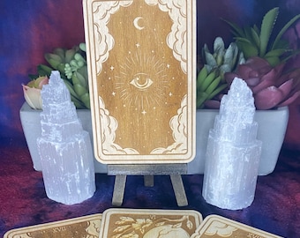 00 All Seeing Eye | Mystic Wooden Major Arcana Tarot | Witchy Birch Major Arcana Décor Card | Natural WoodGrain
