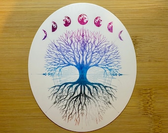 As Above So Below Tree of Life Moon Phase Sticker / Magnet