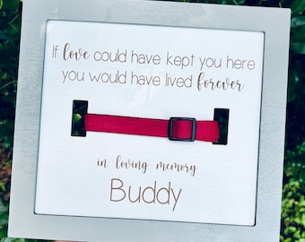 In Memory Sign | Pet Collar Sign | Dog Memorial Gifts For Loss Of Dog | Personalized Loss of Pet Gift | Pet Collar Holder | Collar Holder