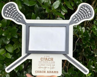 Custom Lacrosse Coach Photo Frame | Personalized Lacrosse Wall Hanging | Lacrosse Team Gift | Lacrosse Picture Frame
