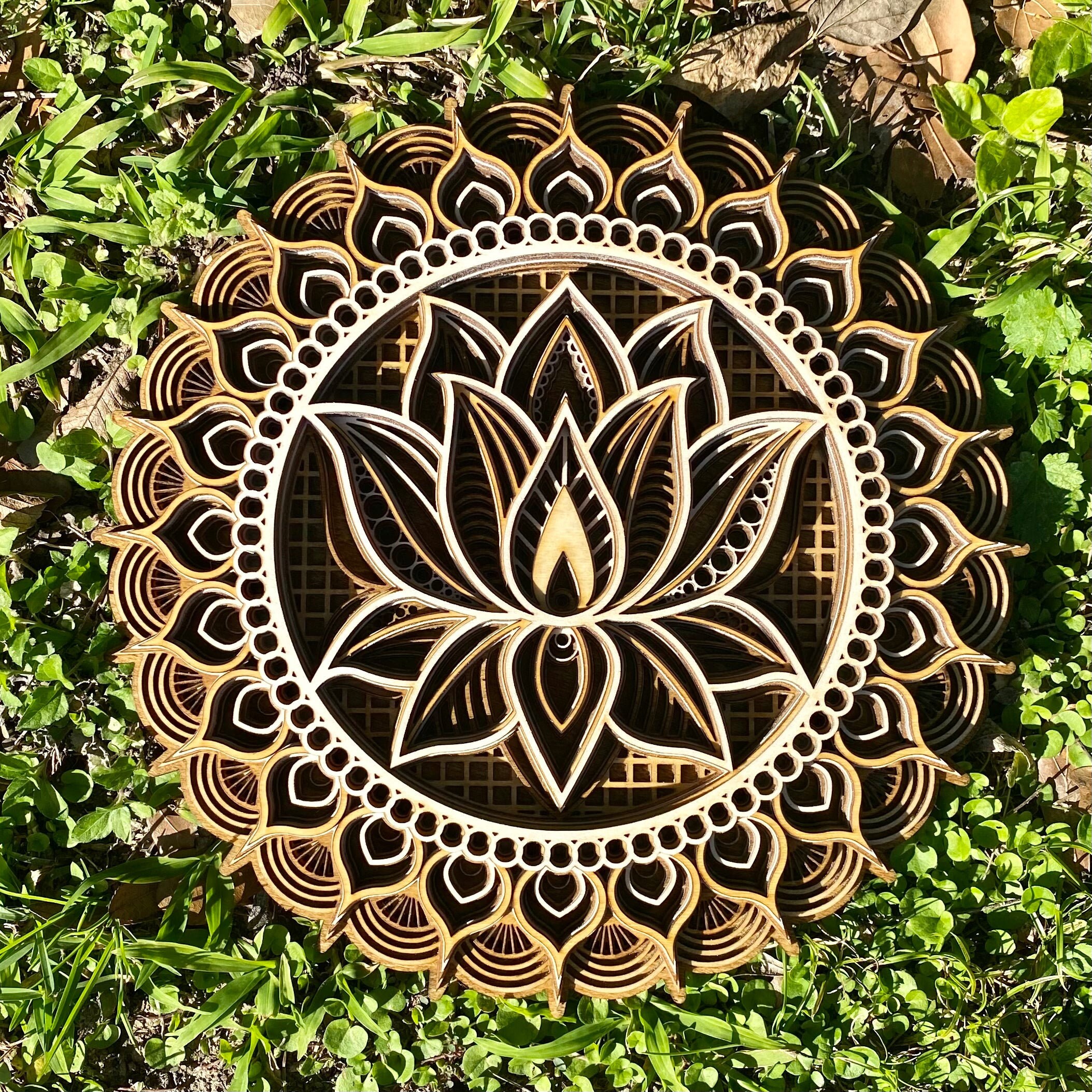 Multi-layered Laser Cut Wall Decor Wooden Mandala Lotus - Etsy