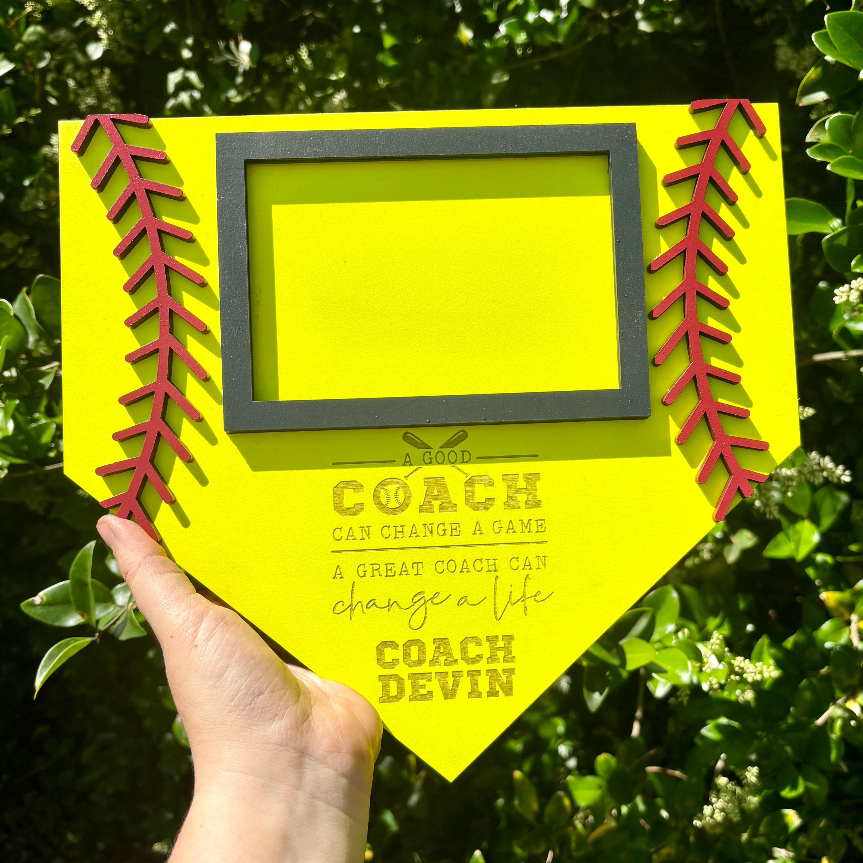 Softball Lessons Frame Custom Softball Coach Photo Frame | Personalized Softball Wall Hanging ...