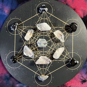 Metatron’s Cube Crystal Grid (Black)