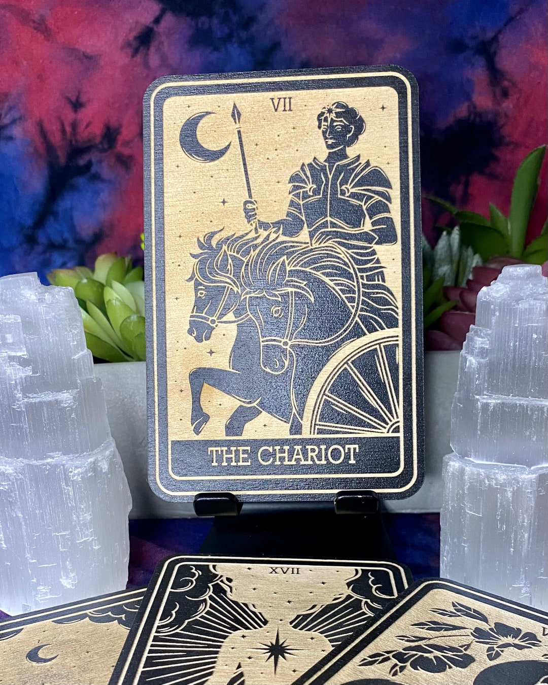 The Chariot Tarot Card Major Arcana Mystic Wooden - Etsy