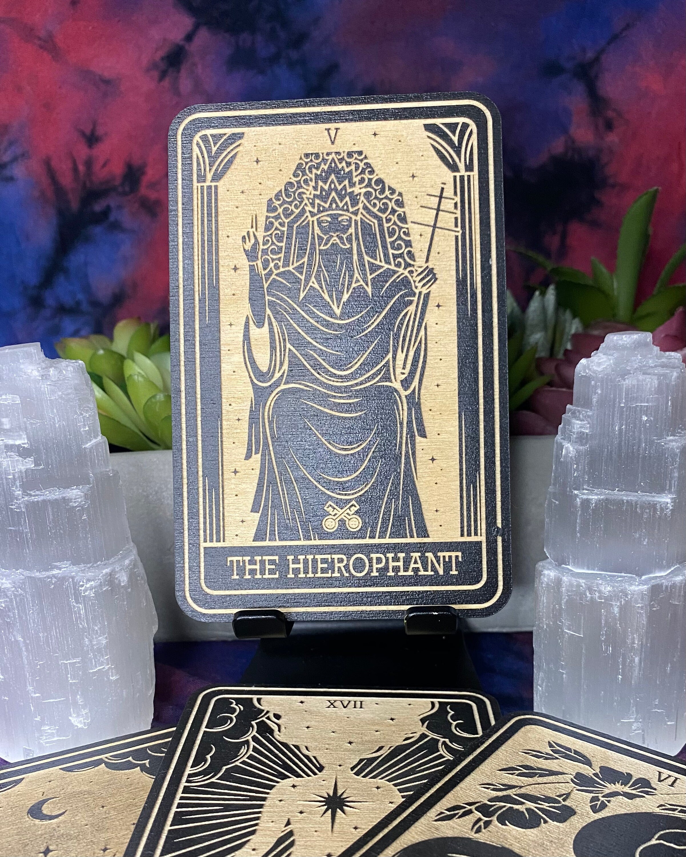 5 the Hierophant Tarot Card Major Arcana Mystic Wooden Major