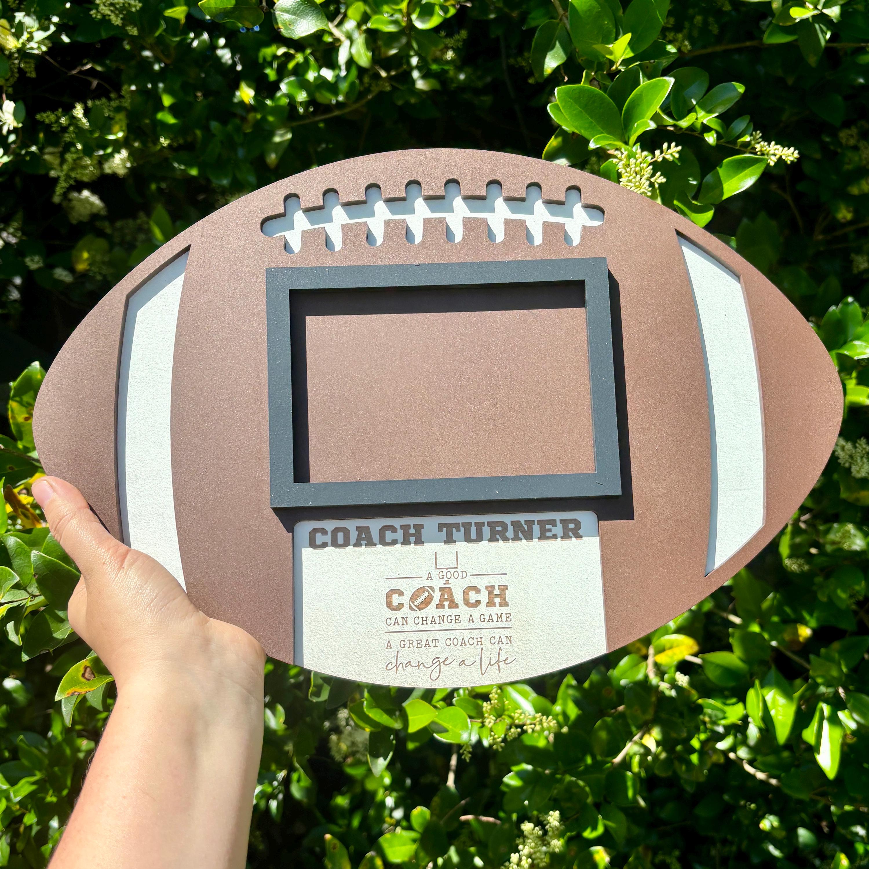 Football For Frame Insert Custom Football Coach Photo Frame | Personalized Football Wall Hanging ...