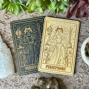 Persephone Deity Card | Altar Decor | Deity Wall Art | Tarot Themed Shelf Leaner