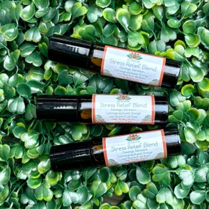 Stress Relief Blend Essential Oil Roll On | Blend Roller Ball | All Natural Oils | Aromatherapy |