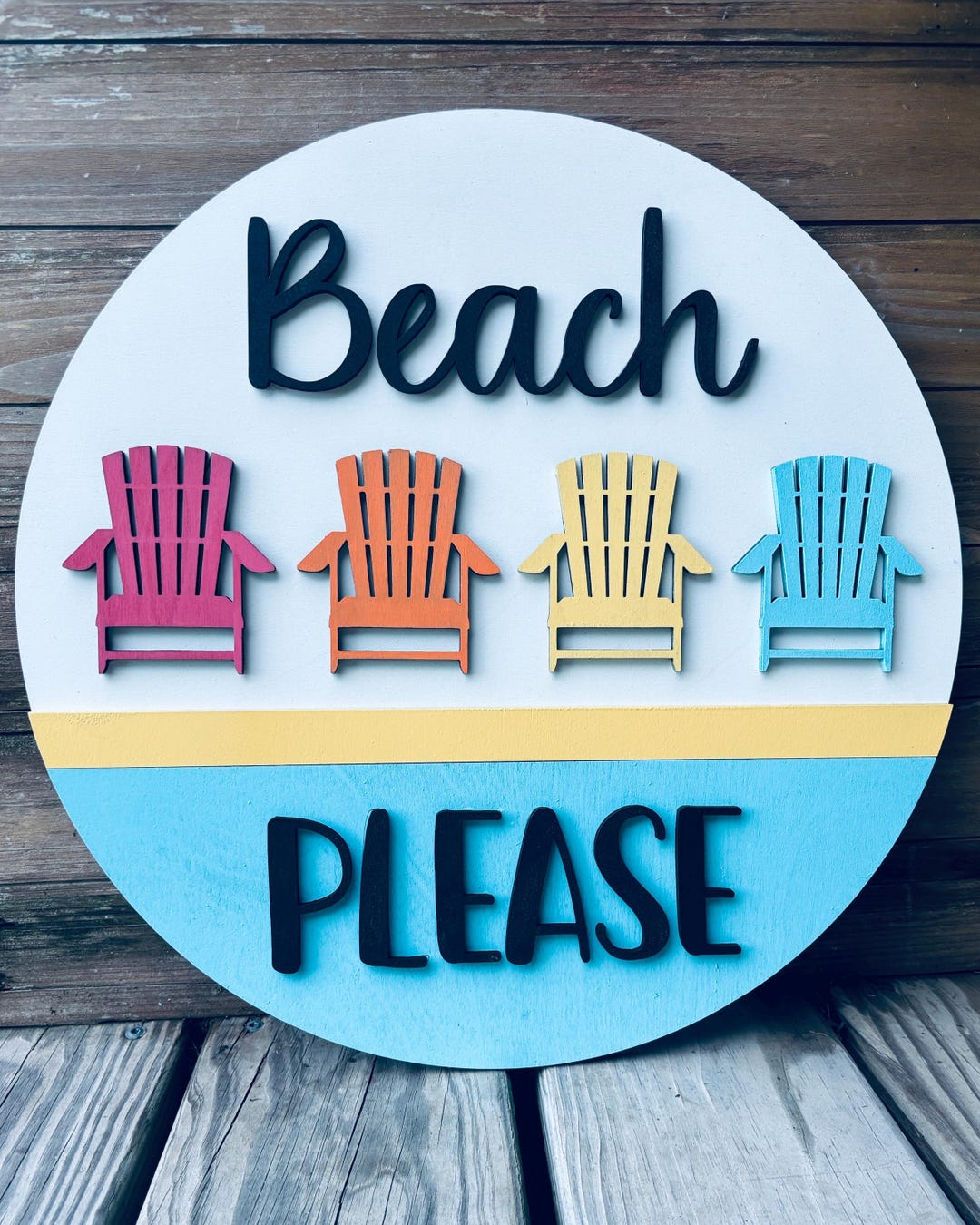 Beach Please Sign | Beachy Summer Sign | Summer Decor | Hello Summer ...