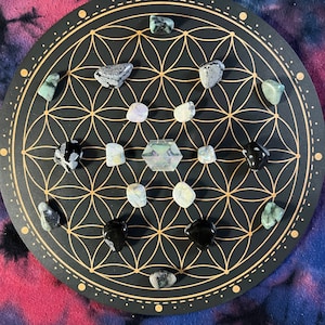 Flower of Life Crystal Grid (Black)