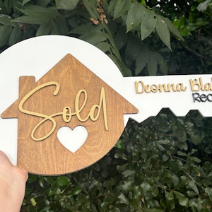 Key Realtor Sign | Personalized Realtor Sign | Sold By Key Sign | Sold Key Sign For Realtor | Realtor Closed Sign | Sold By Sign