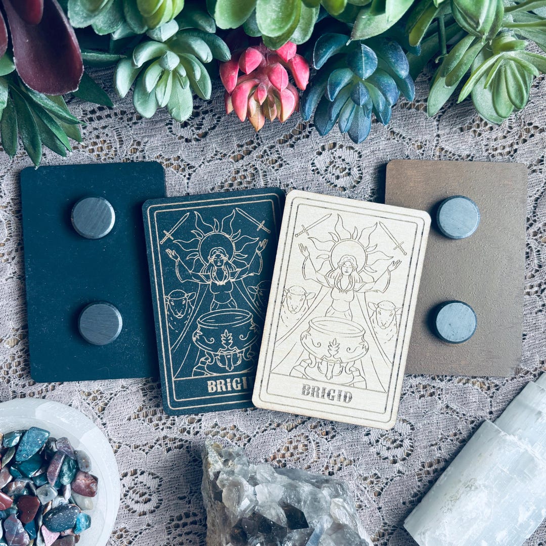 Brigid Wooden Deity Magnet | Metaphysical Magnet