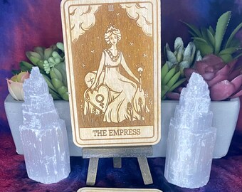 3 | The Empress Tarot Card | Major Arcana | Mystic Wooden Major Arcana Tarot | Witchy Birch Major Arcana Décor Card | Natural WoodGrain
