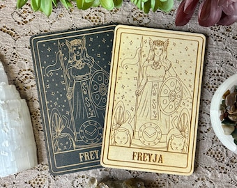 Freyja Deity Card | Altar Decor | Deity Wall Art | Tarot Themed Shelf Leaner
