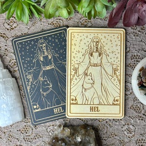 Hel Deity Card | Altar Decor | Deity Wall Art | Tarot Themed Shelf Leaner